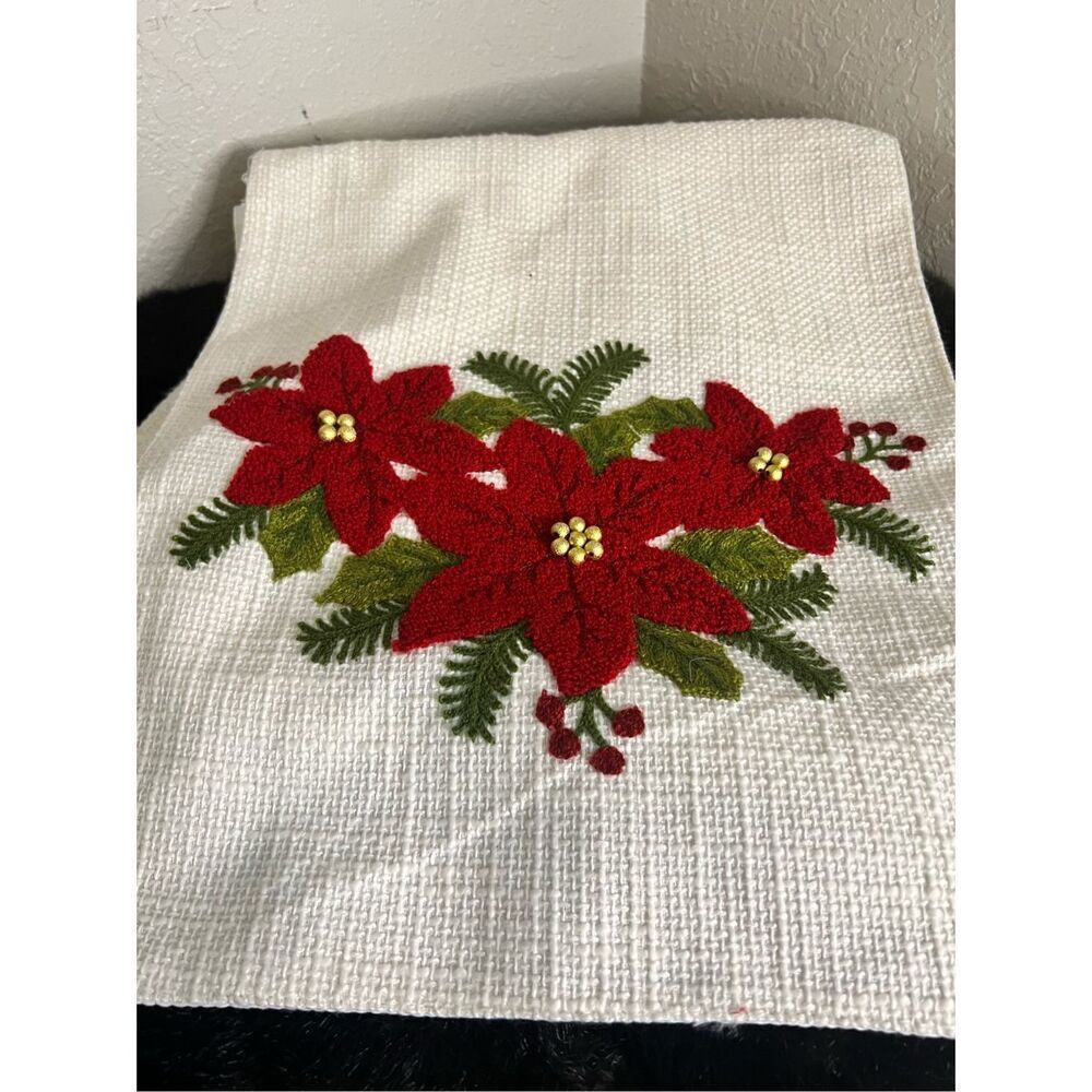 Christmasโpoinsettia flower tableโ runner ridgefield home